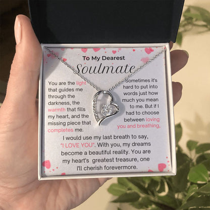 Soulmate - Last Breath To Say I LOVE YOU - Forever Love Necklace Silver - Standard Box