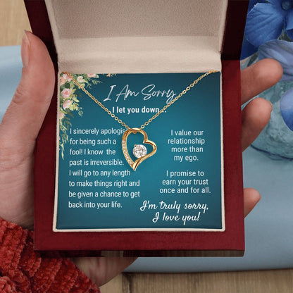 I Promise To Earn Your Trust Once and For All - Forever Love Necklace - 18k Yellow Gold - Mahogany Lux Box (w/LED)