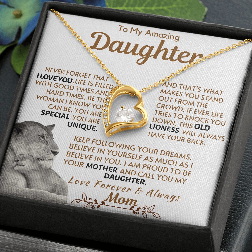 Daughter - Following Your Dreams FL  Necklace - Gold Standard Box