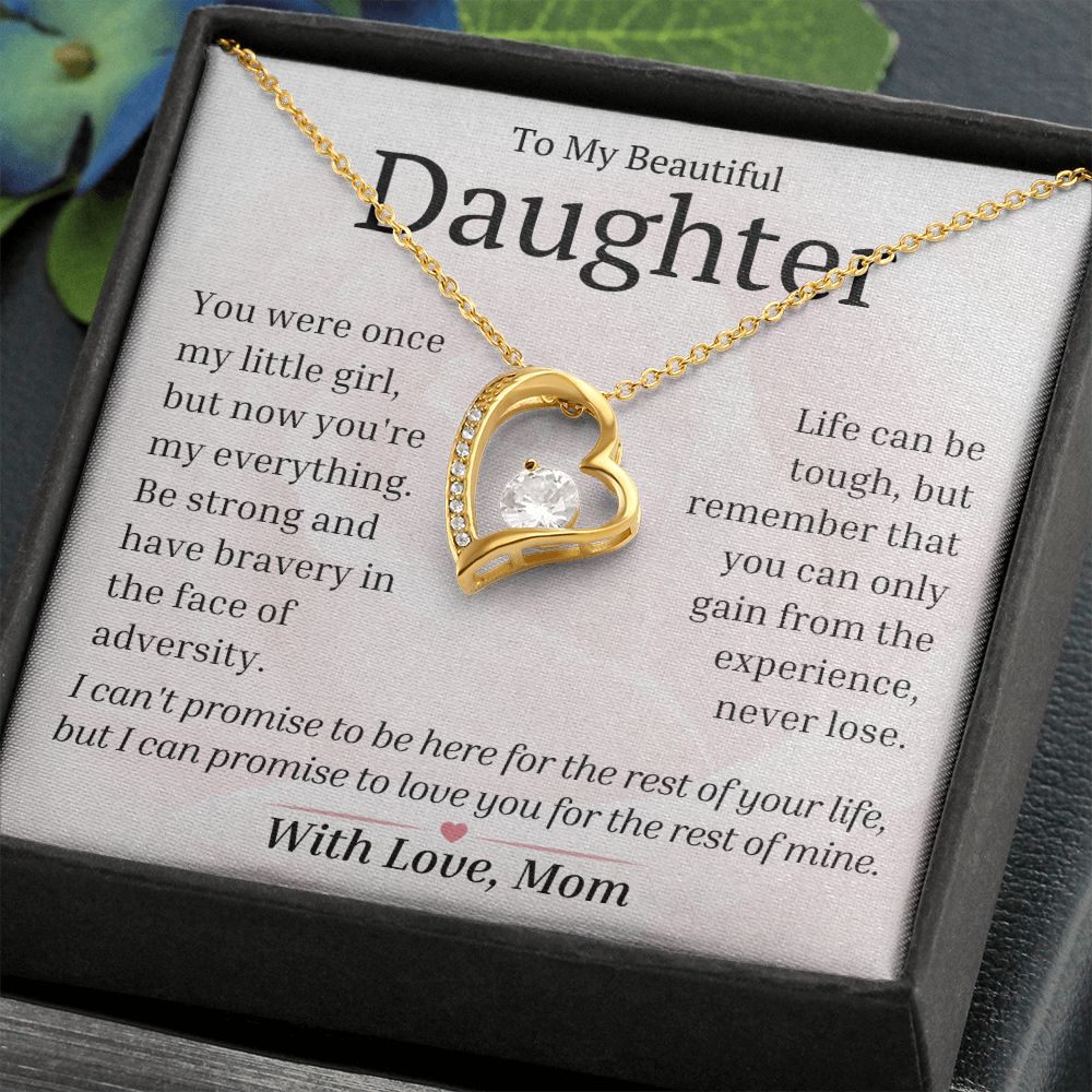 Daughter - Love You For The Rest Of My Life - Gold Forever Love Necklace - Standard Box