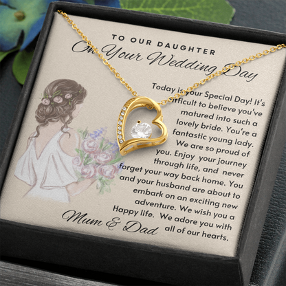 To Our Daughter Special Wedding Day Necklace - Gold - Standard Box