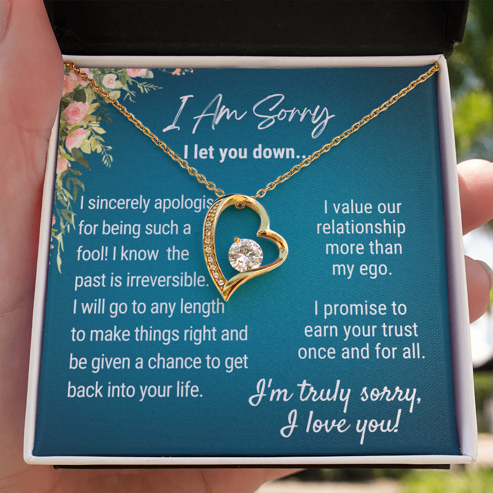 I Promise To Earn Your Trust Once and For All - Forever Love Necklace - 18k Yellow Gold - Standard Box