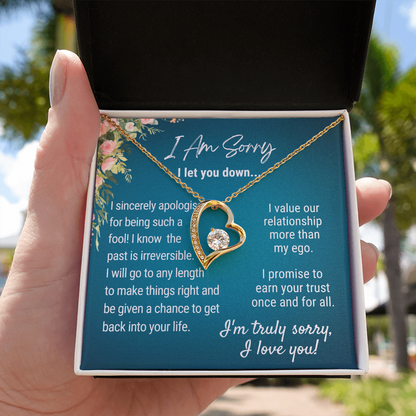 I Promise To Earn Your Trust Once and For All - Forever Love Necklace - 18k Yellow Gold - Standard Box