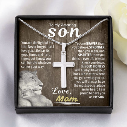 Son - The Light of My Life Cross Necklace - Stainless Steel -Standard Box